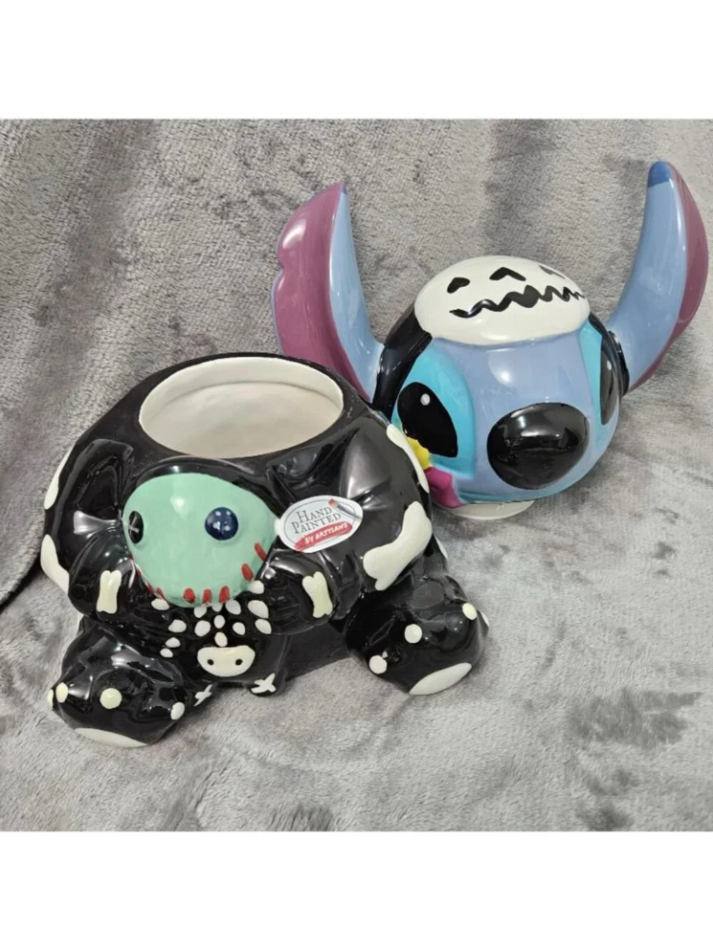 Disney Lilo & Stitch Cookie Jar Halloween Skeleton Stitch Costume Black Blue New